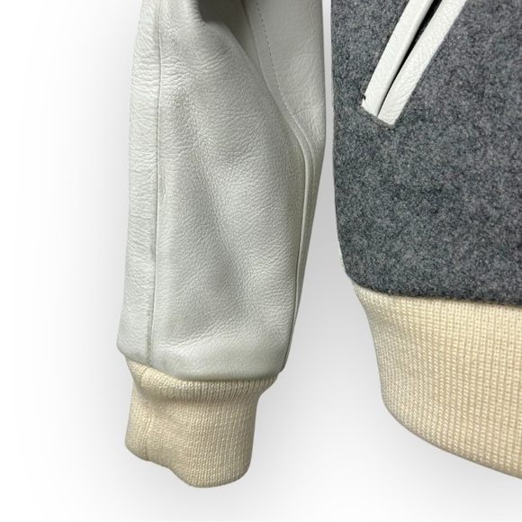 Reigning Champ Grey Melton Wool Varsity Jacket XS - Picture 8 of 13